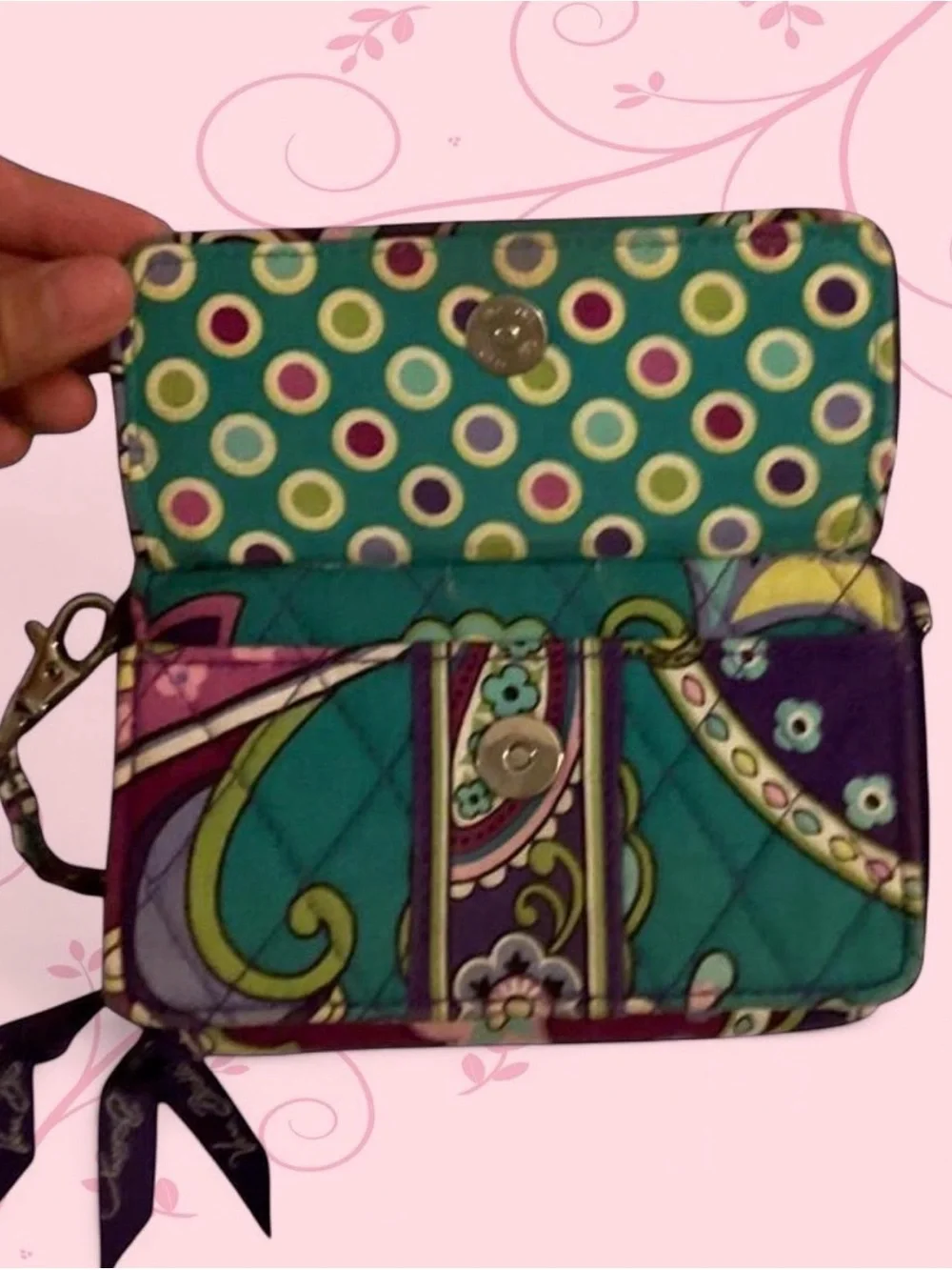 Vera Bradley Paisley Wristlet Wallet - Purple & Green! 🤍